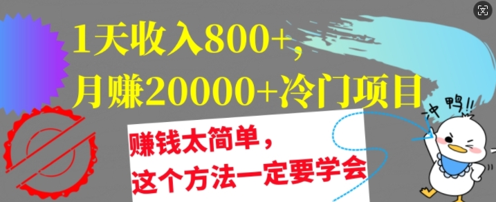 1天收入8张，月赚2w+冷门项目，赚钱太简单，这个方法一定要学会【干货】 - 创业宝库：赚钱源码、精品项目、创业机会、软件教程、网络营销指南-创业宝库：赚钱源码、精品项目、创业机会、软件教程、网络营销指南