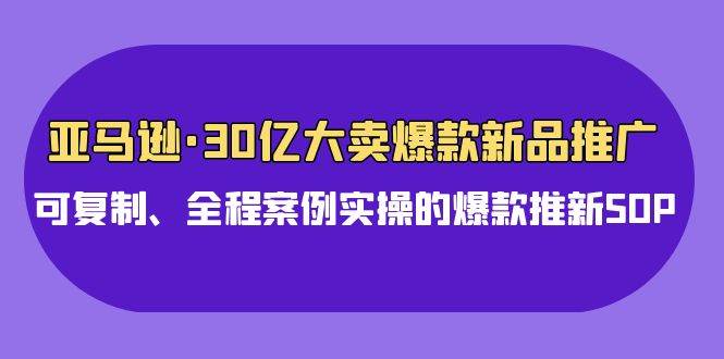 亚马逊30亿·大卖爆款新品推广，可复制、全程案例实操的爆款推新SOP - 创业宝库：赚钱源码、精品项目、创业机会、软件教程、网络营销指南-创业宝库：赚钱源码、精品项目、创业机会、软件教程、网络营销指南